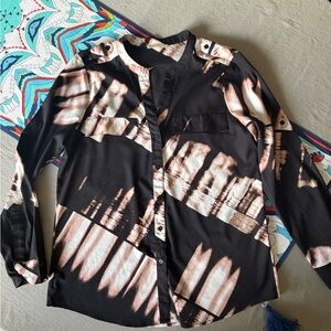 Calvin Klein Black and Tan Casual Shirt